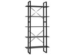 Libreria 5 Scomparti Grigio 80X30X175 Cm Materiale Legno