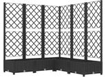 Vidaxl Fioriera Con Traliccio Nero 120X120X121,5 Cm Pp