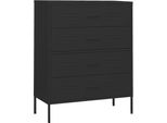 Cassettiera Nera 80X35X101,5 Cm In Acciaio