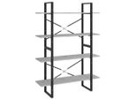 Libreria 4 Scomparti Grigio Cemento 100X30X140 Cm Materiale Legno