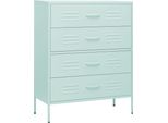 Cassettiera Verde Menta 80X35X101,5 Cm Acciaio