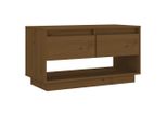 Mobile Tv Marrone Miele 74X34X40 Cm In Legno Di Pino Massiccio