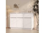 Vidaxl Credenza Bianca 110X34X75 Cm In Legno Di Pino Massiccio