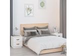 Comodini 2 Pz. Bianco 40X34X45 Cm In Legno Di Pino Massiccio