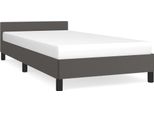 Vidaxl Struttura Letto Con Testiera Senza Materasso Grigio 100X200 Cm