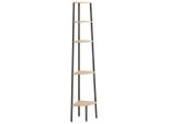 Scaffale Ad Angolo Con 5 Ripiani Marrone Chiaro E Nero 45,5X31,5X180 Cm