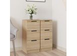 Vidaxl Credenze 2 Pezzi Rovere Sonoma 30X30X70 Cm Materiale A Base Di Legno