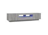 Set Di Mobili Tv 2 Pezzi Luci Led Materiale Legno Grigio Sonoma