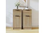 Vidaxl Credenze 2 Pezzi Rovere Sonoma 30X30X70 Cm Materiale A Base Di Legno