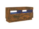 Mobile Tv Con Luci Led Rovere Fumé 80X35X40 Cm