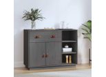 Vidaxl Credenza Grigia 98,5X40X75 Cm In Legno Di Pino Massiccio