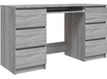 Scrivania Grigia Sonoma 140X50X77 Cm In Materiale Ligneo