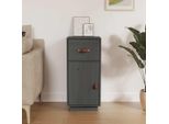 Vidaxl Credenza Grigia 34X40X75 Cm In Legno Di Pino Massiccio