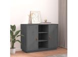 Vidaxl Credenza Grigia 100X40X75 Cm In Legno Di Pino Massiccio