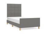 Vidaxl Struttura Letto Senza Materasso Grigio Scuro 90X200 Cm Tessuto