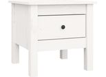 Tavolino Bianco 40X40X39 Cm In Legno Di Pino Massiccio