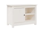 Mobile Tv Bianco 70X36,5X52 Cm In Legno Di Pino Massiccio