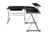 Scrivania Angolare Per Computer Nera 132X112X99 Cm In Materiale Ligneo