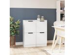 Vidaxl Credenze 2 Pz. Bianco 30X30X70 Cm Materiale A Base Di Legno