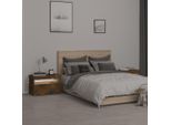 Comodini 2 Pezzi Con Luci Led Rovere Fumé 60X35X40 Cm