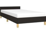 Vidaxl Struttura Letto Con Testiera Senza Materasso Nero 80X200 Cm In Tessuto