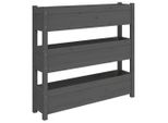 Vidaxl Fioriera Grigia 112X25X104,5 Cm In Legno Di Pino Massiccio