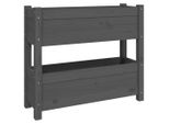 Vidaxl Fioriera Grigia 77X25X66 Cm In Legno Di Pino Massiccio