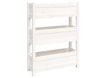 Vidaxl Fioriera Bianca 77X25X104,5 Cm In Legno Di Pino Massiccio