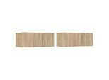 Mobili Tv 2 Pezzi Rovere Sonoma 80X30X30 Cm Materiale A Base Di Legno