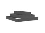Vidaxl Fioriera Grigia 80X80X27 Cm In Legno Di Pino Massiccio