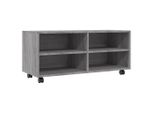 Vidaxl Mobile Tv Con Rotelle Grigio Sonoma 90X35X35 Cm Materiale A Base Di Legno