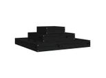 Vidaxl Fioriera Nera 80X80X27 Cm In Legno Di Pino Massiccio