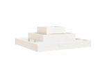 Vidaxl Fioriera Bianca 80X80X27 Cm In Legno Di Pino Massiccio