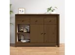 Vidaxl Credenza Marrone Miele 100X35X74 Cm In Legno Di Pino Massiccio