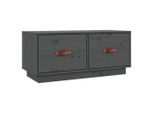 Mobile Tv Grigio 80X34X35 Cm In Legno Di Pino Massiccio