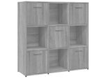 Libreria Grigia Sonoma 90X30X90 Cm In Materiale Ligneo