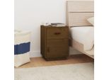 Comodino Marrone Miele 40X34X55 Cm In Legno Di Pino Massiccio
