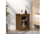 Comodino Marrone Miele 40X35X55 Cm In Legno Di Pino Massiccio