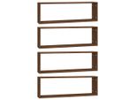 Vidaxl Mensole Da Parete 4 Pz. Aspetto Quercia Marrone 80X15X26,5 Cm Materiale A Base Di Legno