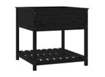 Vidaxl Fioriera Con Ripiano Nero 82,5X82,5X81Cm In Legno Di Pino Massiccio