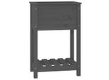 Vidaxl Fioriera Con Ripiano Grigio 54X34,5X81 Cm In Legno Di Pino Massiccio