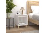 Comodino Bianco Lucido 40X35X50 Cm Materiale A Base Di Legno
