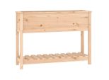 Vidaxl Fioriera Con Ripiano 111,5X34,5X81 Cm In Legno Di Pino Massiccio