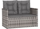 Panca Da Giardino Con Cuscini Grigio 105 Cm In Poly Rattan