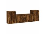 Set Di Mobili Tv A 3 Pezzi In Legno Di Quercia Affumicata