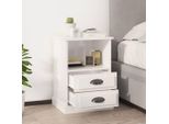 Comodini 2 Pz. Bianco Lucido 43X36X60 Cm