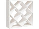 Portabottiglie Bianco 62X25X62 Cm In Legno Di Pino Massiccio