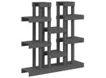 Vidaxl Supporto Per Piante Grigio 104,5X25X109,5 Cm In Legno Di Pino Massiccio