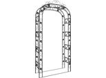 Vidaxl Arco Da Giardino Nero 116X45X240 Cm Acciaio