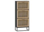 Vidaxl Scarpiera Nera 52X25X120 Cm Materiale A Base Di Legno